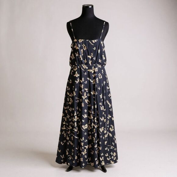 Love Moschino Blue Floral Maxi Dress Size 8 — 53” Length — Elegant Summer Look - Picture 3 of 6